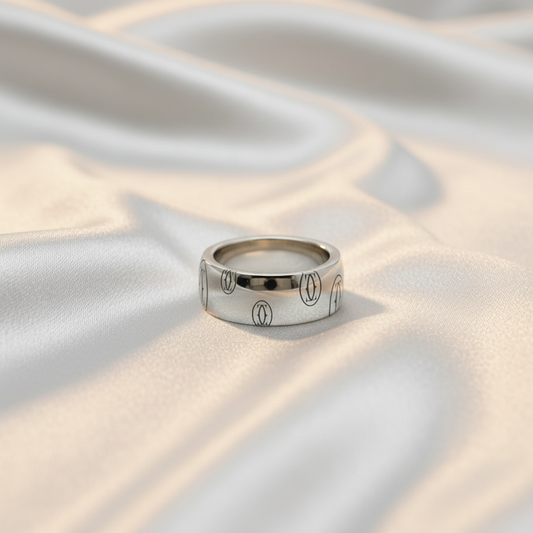 Cartier Happy Birthday Ring LM White Gold (18K) Fashion No Stone Band Ring Silver