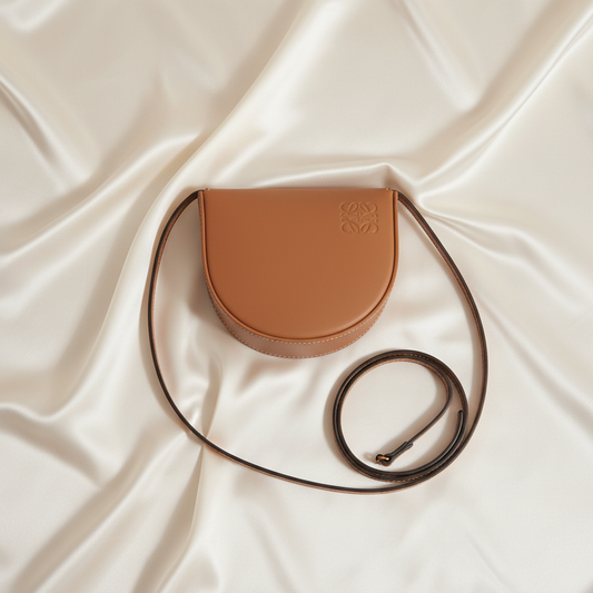 Loewe HEEL POUCH SMALL Women's Leather Shoulder Bag Brown