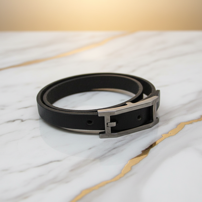 Hermes Hapi III Choker Leather,Metal Bangle Silver,Black