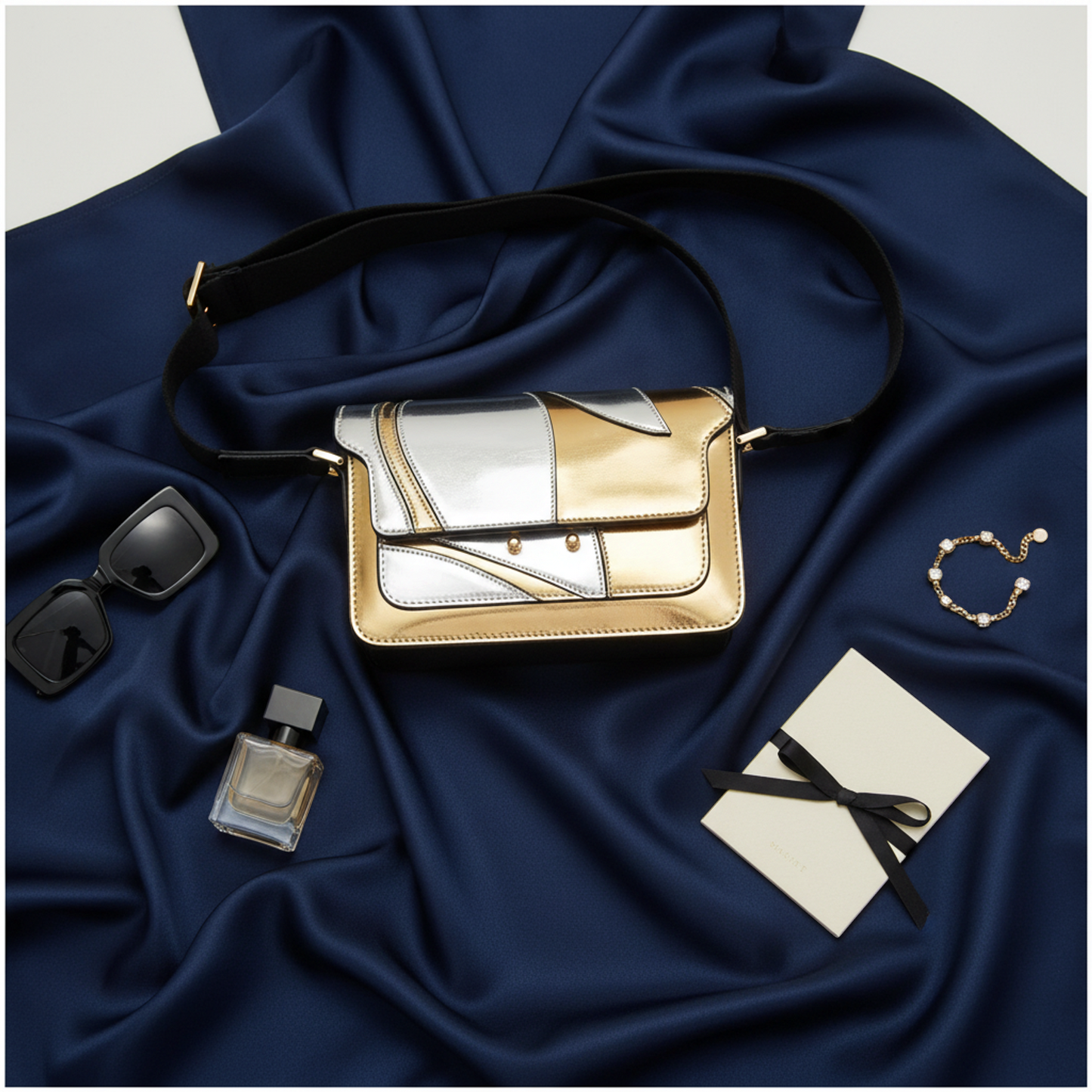 Marni Trunk Mini Bag Women's Leather Shoulder Bag Gold,Silver