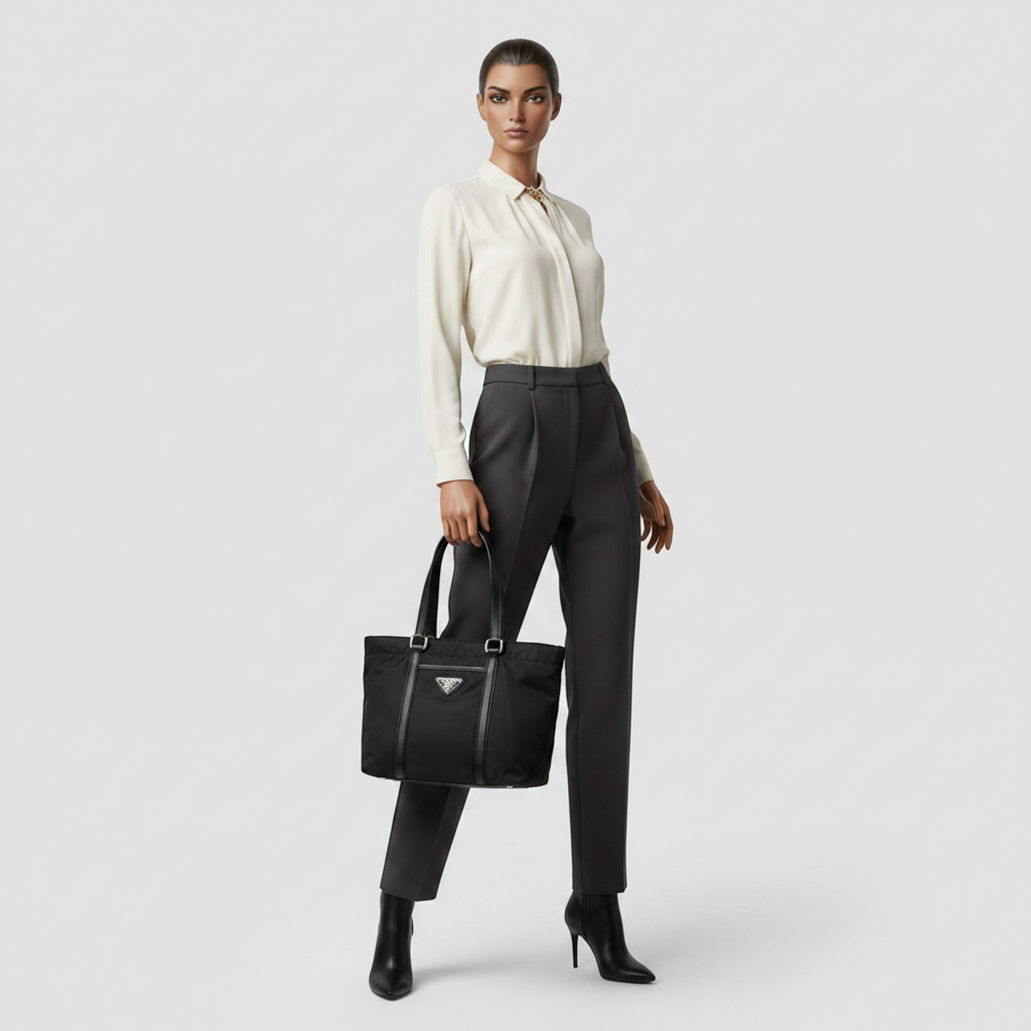 Prada TESSUTO SAFFIAN BR2288 Men,Women Nylon,Leather Tote Bag Black,Nero