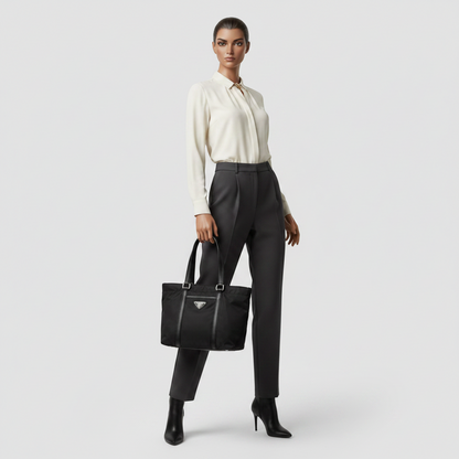 Prada TESSUTO SAFFIAN BR2288 Men,Women Nylon,Leather Tote Bag Black,Nero