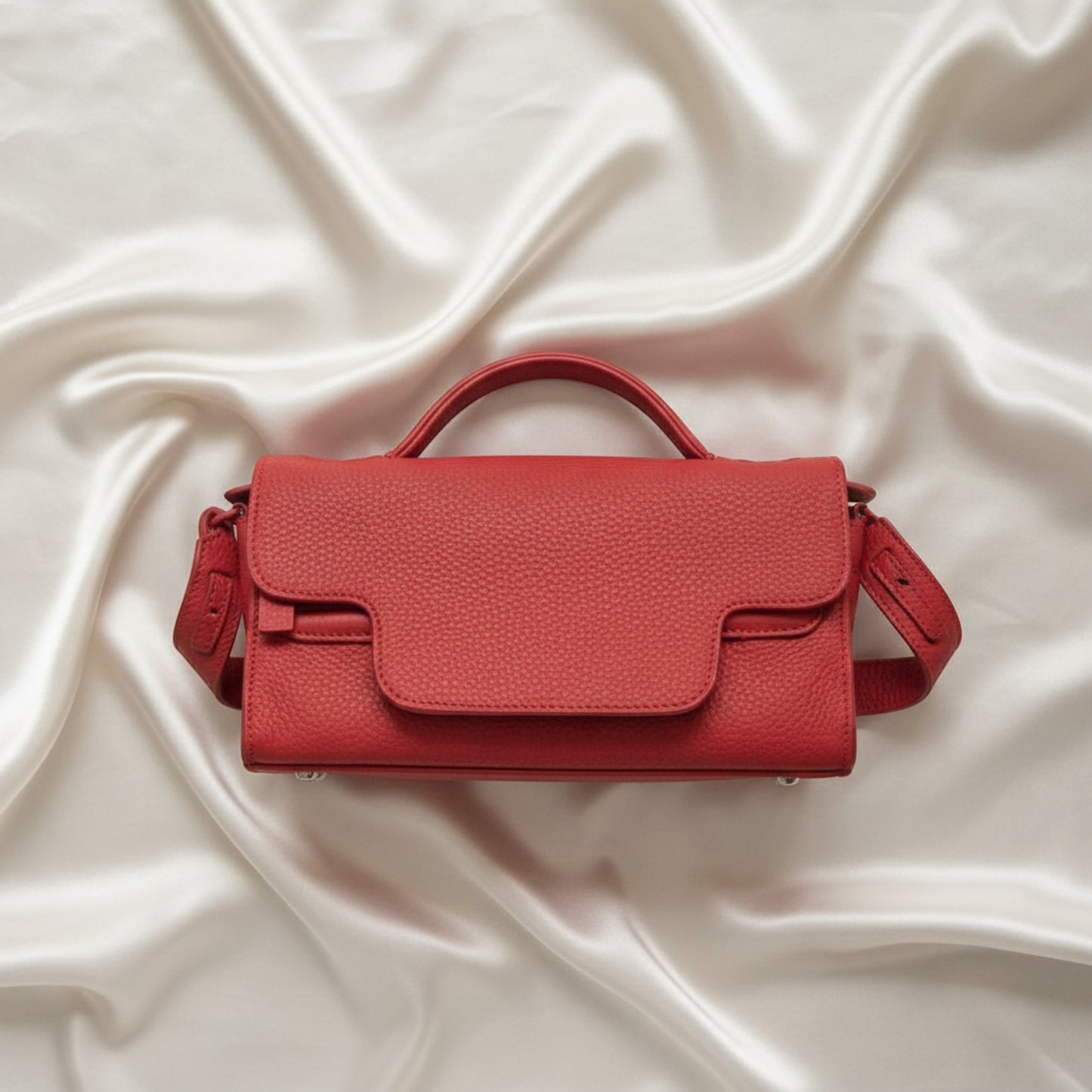 Zanellato Nina Women's Leather Handbag,Shoulder Bag Red Color