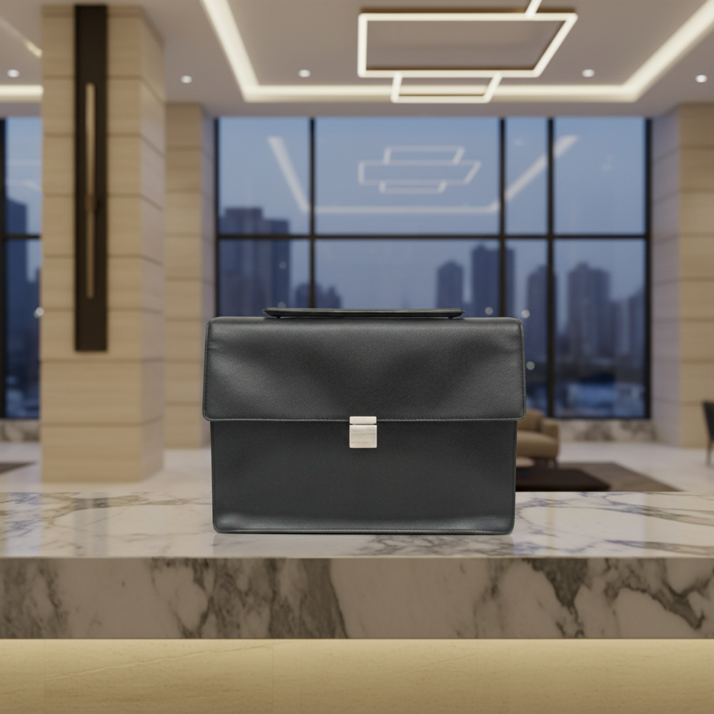 Louis Vuitton Taiga Porte-Document Angara M30772 Men's Briefcase Ardoise