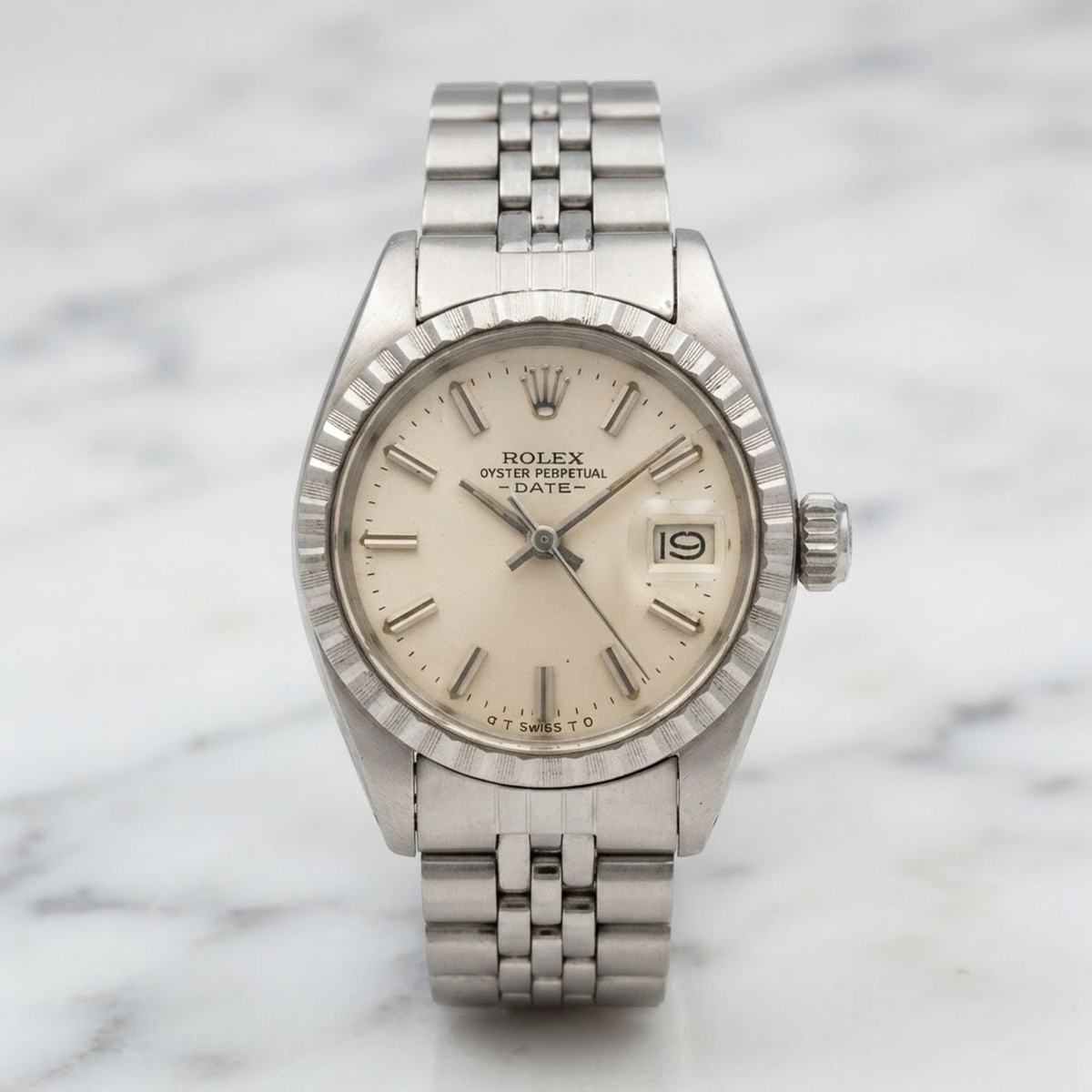 ROLEX Oyster Perpetual Date Steel Automatic Watch 6924 Vintage