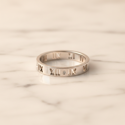 Tiffany Atlas Pierced Diamond Ring White Gold (18K) Fashion Diamond Band Ring Silver