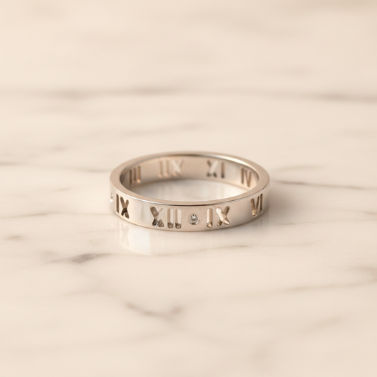 Tiffany Atlas Pierced Diamond Ring White Gold (18K) Fashion Diamond Band Ring Silver