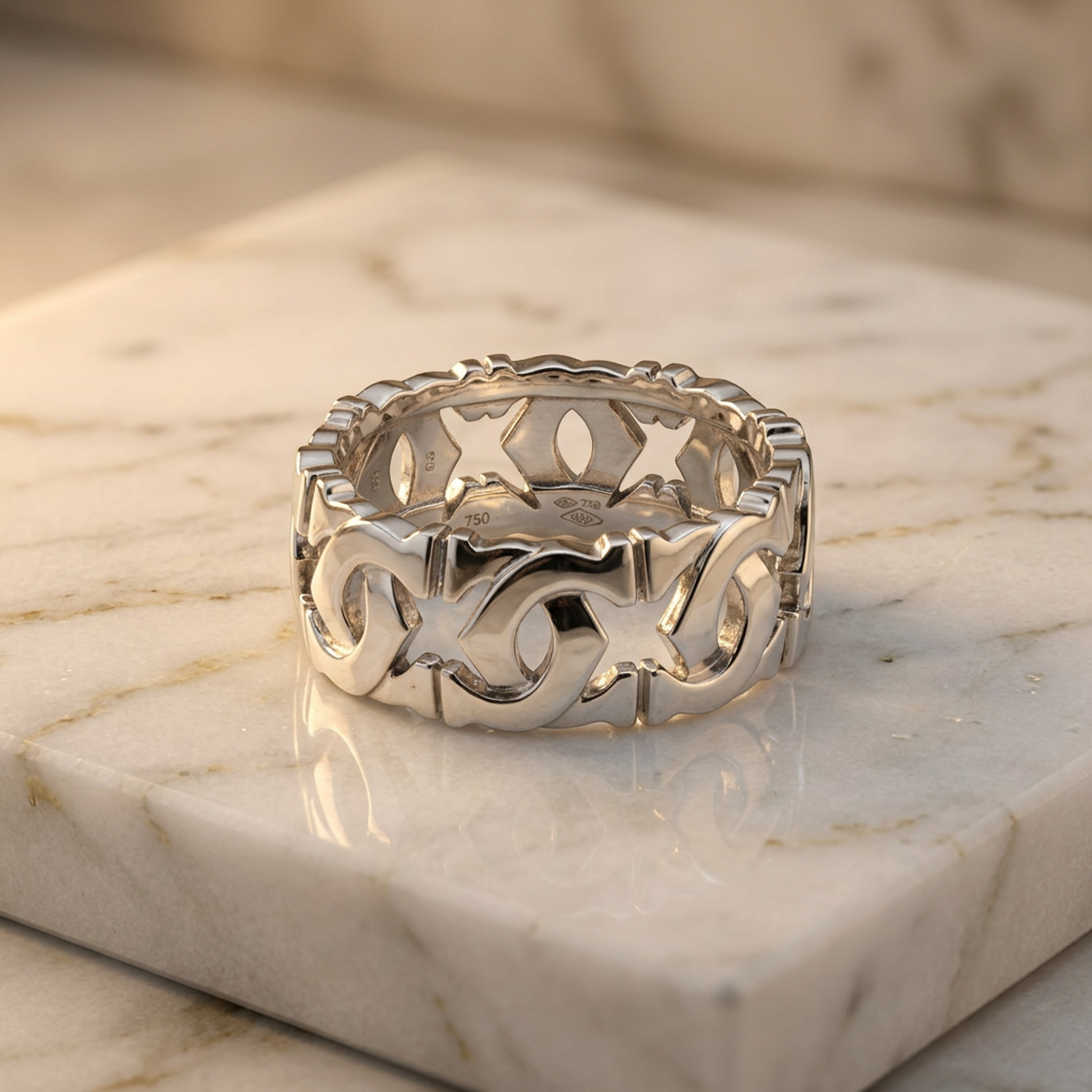 Cartier Entrelacé Ring N4123155 White Gold (18K) Fashion No Stone Band Ring Silver
