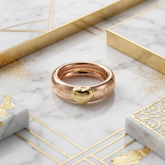 Tiffany Friendship Ring Pink Gold (18K) Fashion No Stone Band Ring Pink Gold