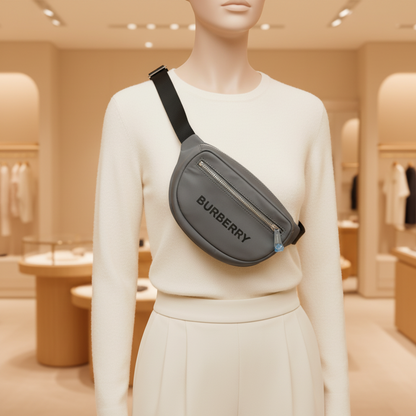 Burberry Canon 8052888 Men,Women Nylon Fanny Pack,Sling Bag Gray