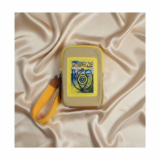 Loewe Eye Loewe Nature Men,Women Canvas Pouch Beige,Yellow