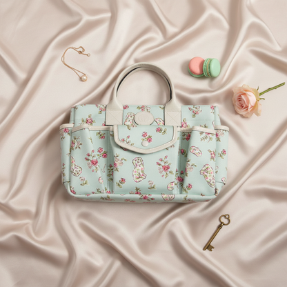 Gucci Interlocking G Children 628159 Girls' Canvas,Leather Handbag Mint Blue,Pink,White