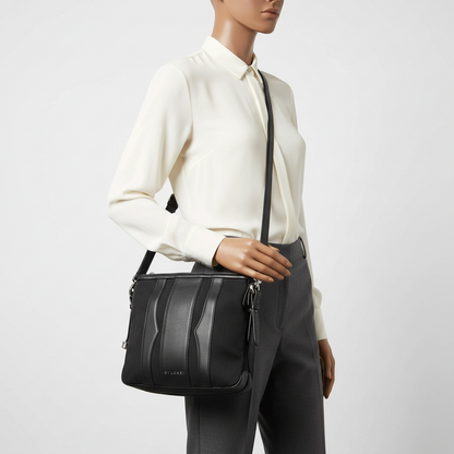 Bvlgari B.zero1 Women's Leather,Canvas Shoulder Bag Black