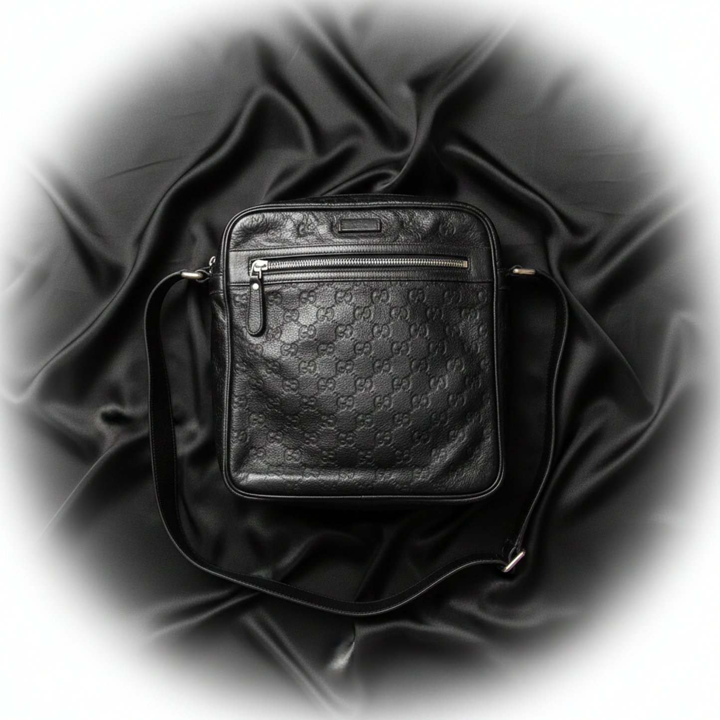 Gucci Guccissima 201448 Women's Leather Shoulder Bag Black
