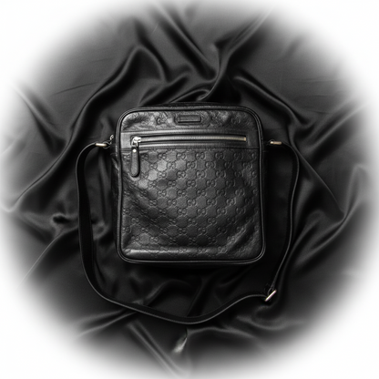 Gucci Guccissima 201448 Women's Leather Shoulder Bag Black