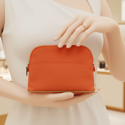 Hermes Bolide Mini 20 Men,Women Cotton Pouch Orange
