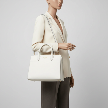 Prada Bibliothèque 1BC034 Women's Leather Handbag,Shoulder Bag White