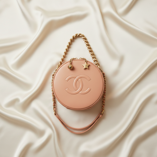 Chanel Matelasse Round As Earth Women's Leather Handbag,Shoulder Bag Light Pink