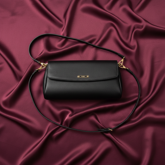 Fendi Mini Pouch 8M0327 Women's Leather Pouch,Shoulder Bag Black