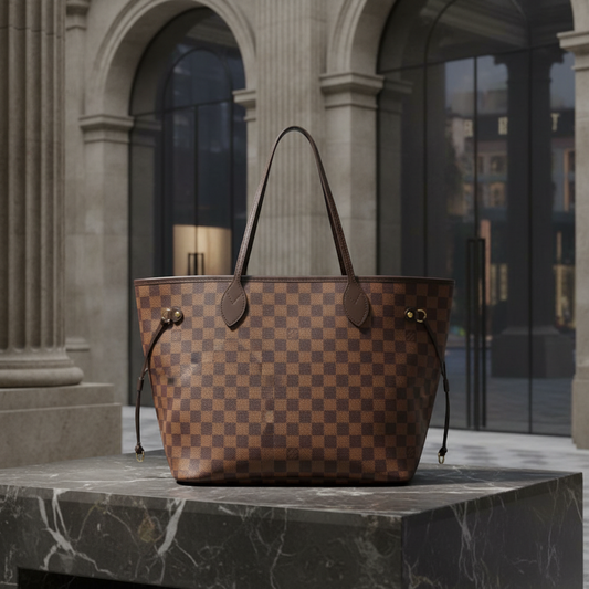 Louis Vuitton Damier Neverfull MM N51105 Women's Tote Bag Brown