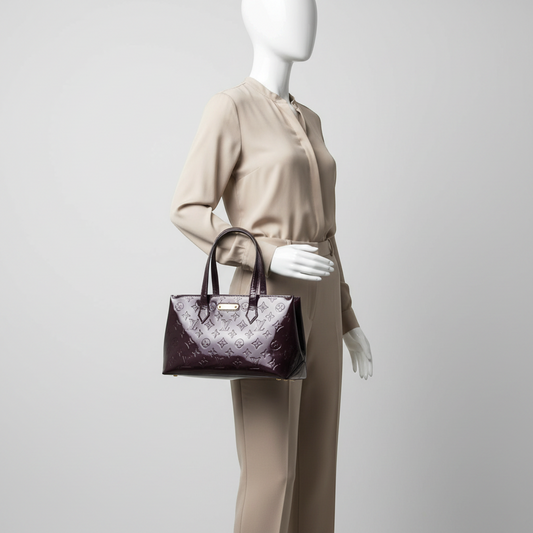 Louis Vuitton Monogram Vernis Wilshire PM M93641 Women's Handbag Amarante