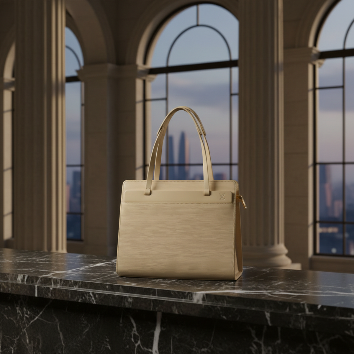 Louis Vuitton Epi Croisette PM M5249A Women's Handbag Vanilla