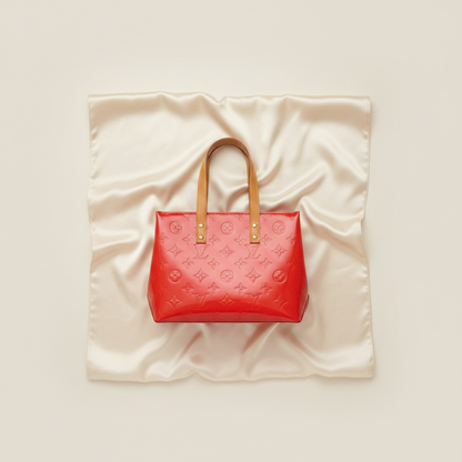 Louis Vuitton Monogram Vernis Reade PM M91088 Women's Handbag Rouge