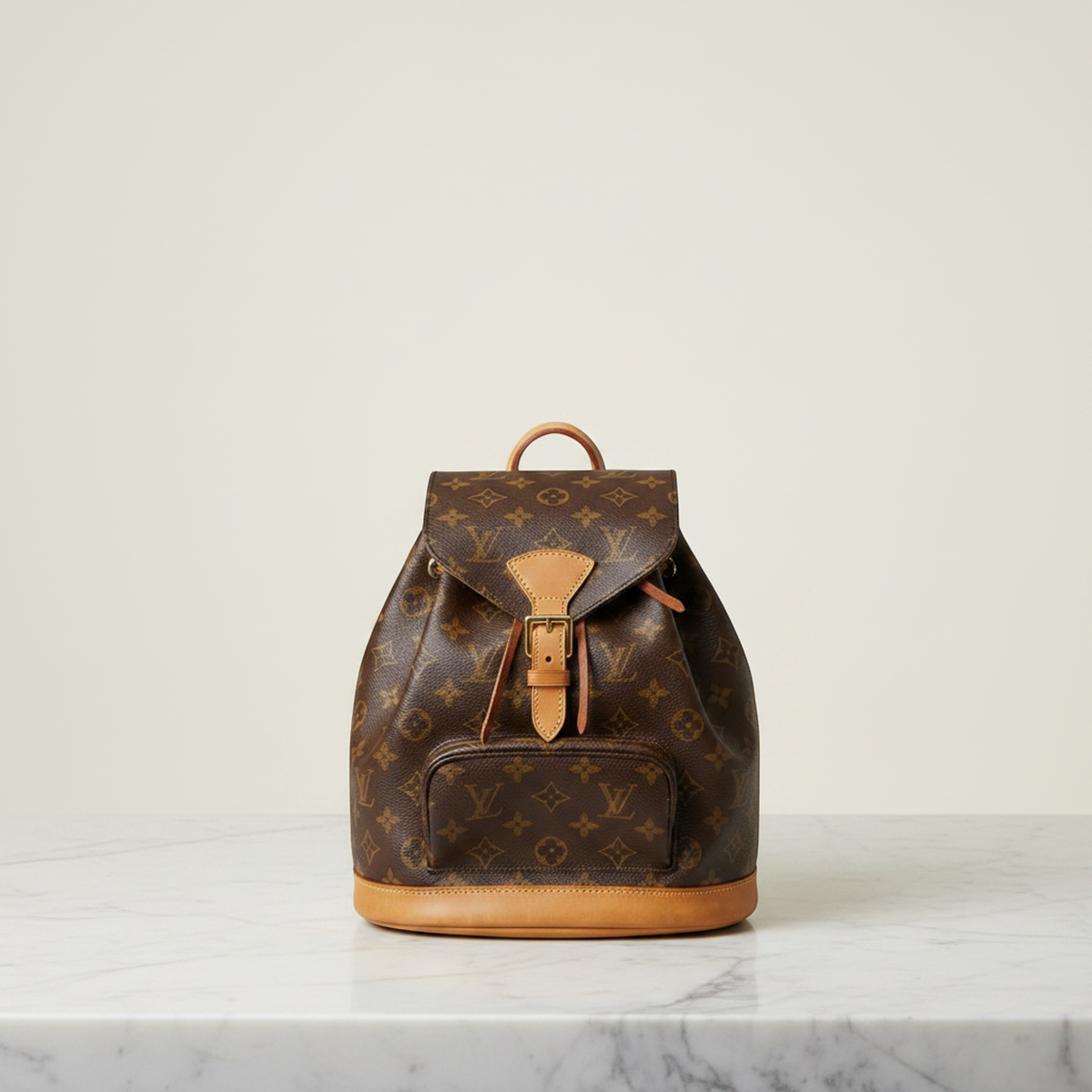 Louis Vuitton Monogram Montsouris MM M51136 Women's Backpack Brown