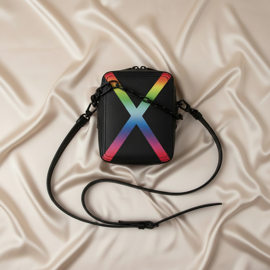 Louis Vuitton Taiga Danube Messenger M30332 Men's Shoulder Bag Black,Multi-color