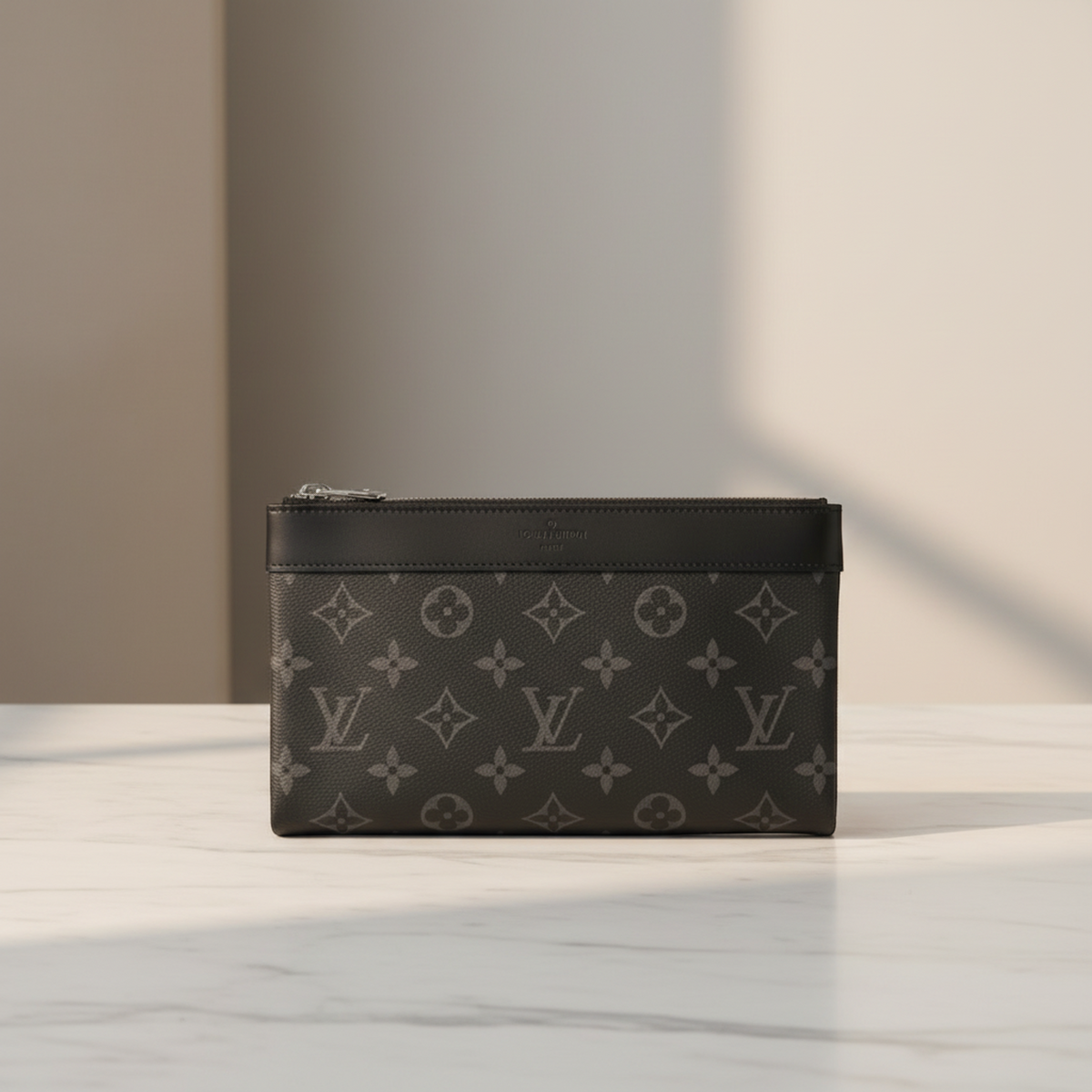 Louis Vuitton Monogram Eclipse Pochette Discovery PM M44323 Men's Clutch Bag,Pouch Monogram Eclipse