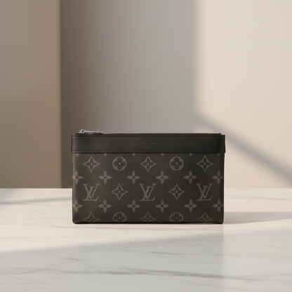 Louis Vuitton Monogram Eclipse Pochette Discovery PM M44323 Men's Clutch Bag,Pouch Monogram Eclipse