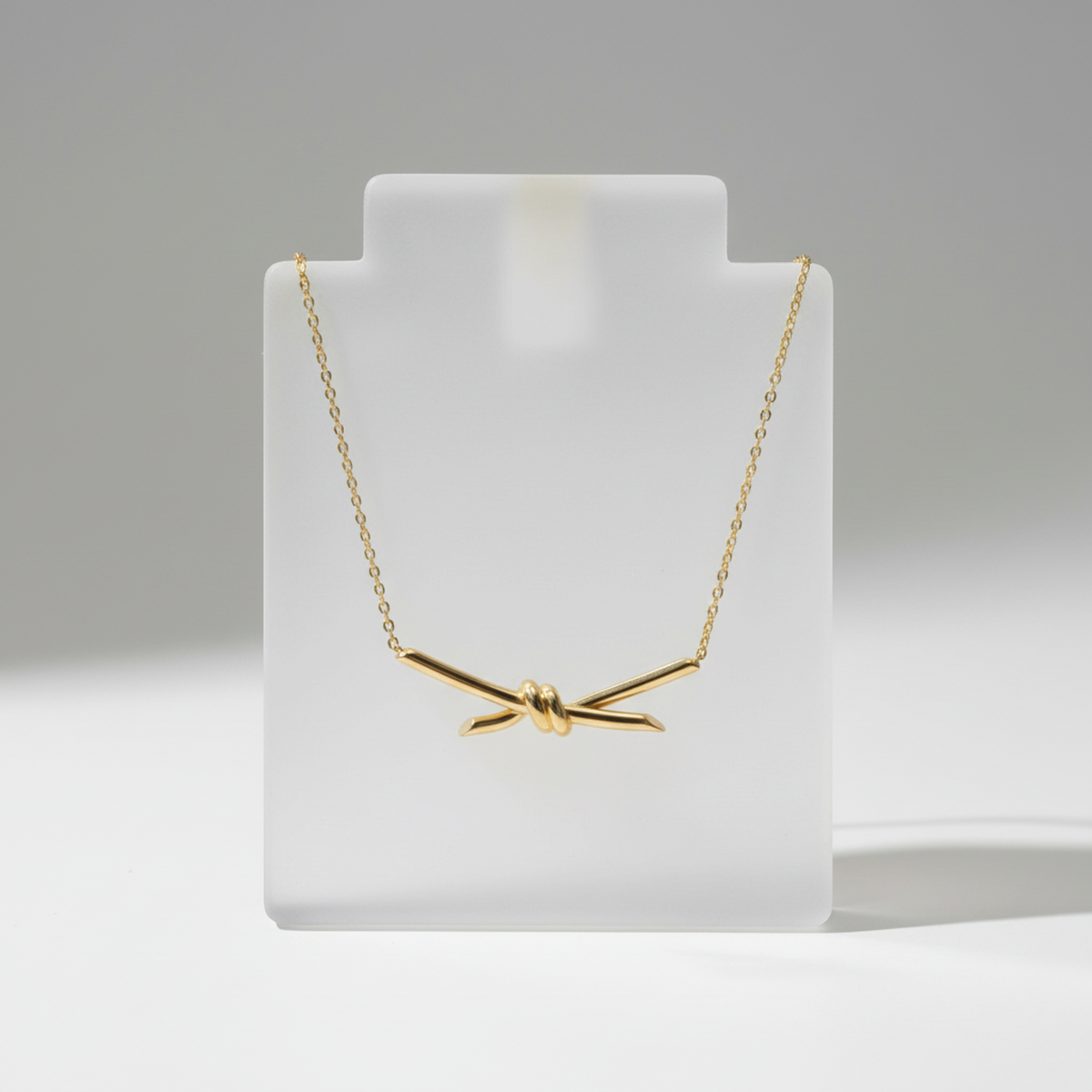 Tiffany Knot Necklace Pink Gold (18K) No Stone Men,Women Fashion Pendant Necklace (Pink Gold)
