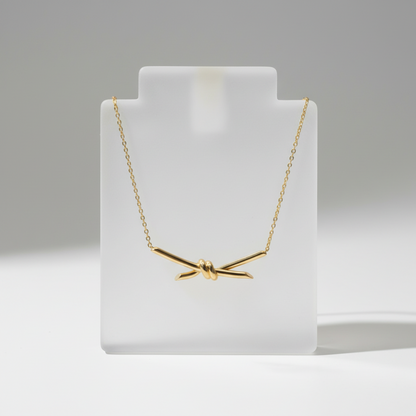 Tiffany Knot Necklace Pink Gold (18K) No Stone Men,Women Fashion Pendant Necklace (Pink Gold)