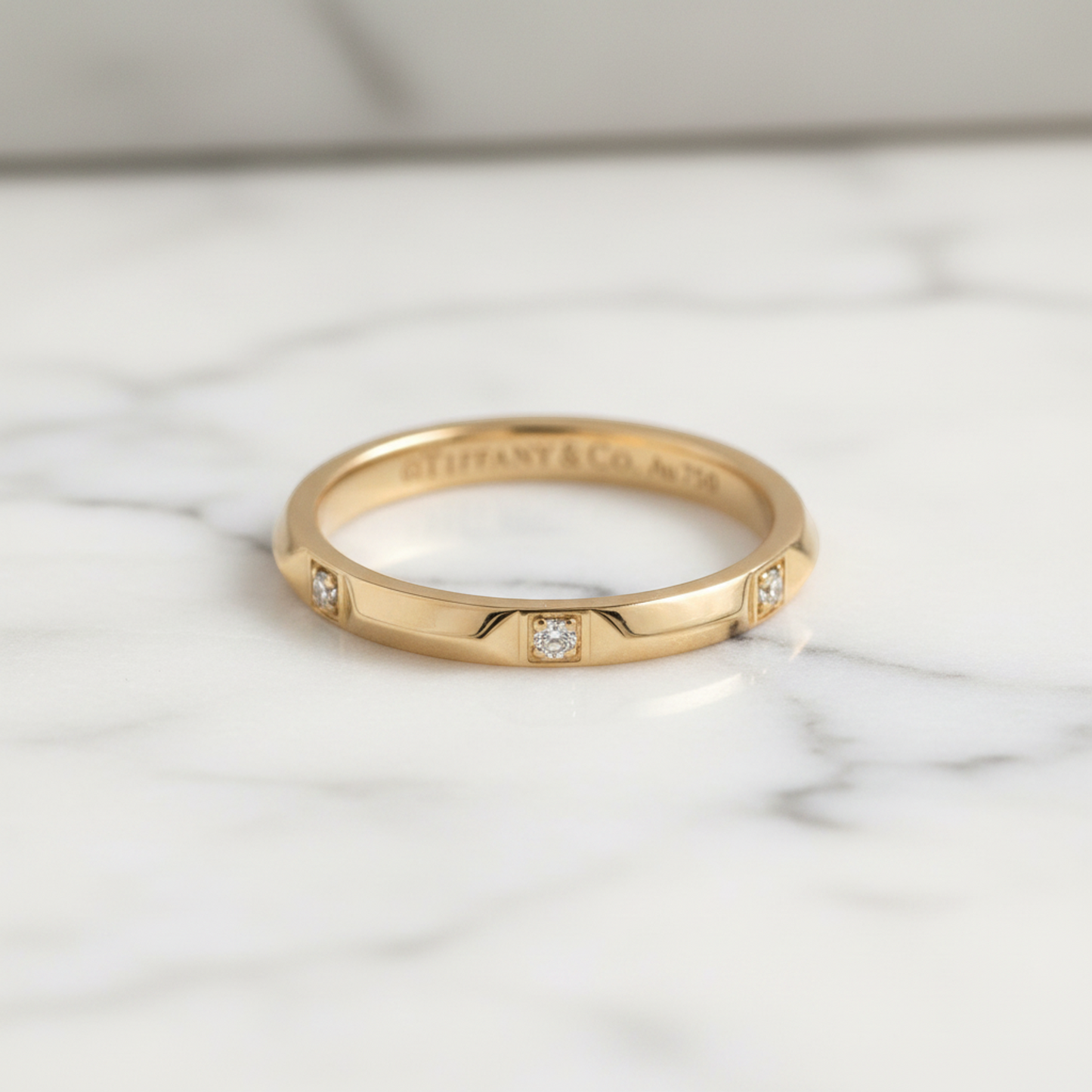 Tiffany True Band Ring Diamond Pink Gold (18K) Fashion Diamond Band Ring Pink Gold