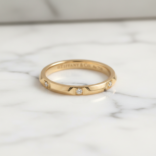 Tiffany True Band Ring Diamond Pink Gold (18K) Fashion Diamond Band Ring Pink Gold