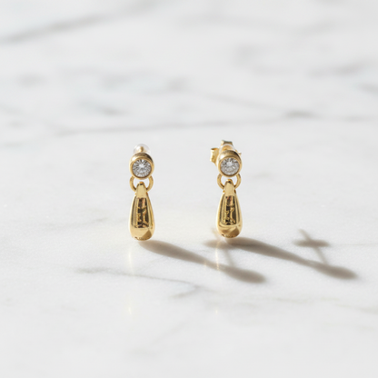Tiffany Teardrop Diamond Earrings Diamond Yellow Gold (18K) Drop Earrings Gold