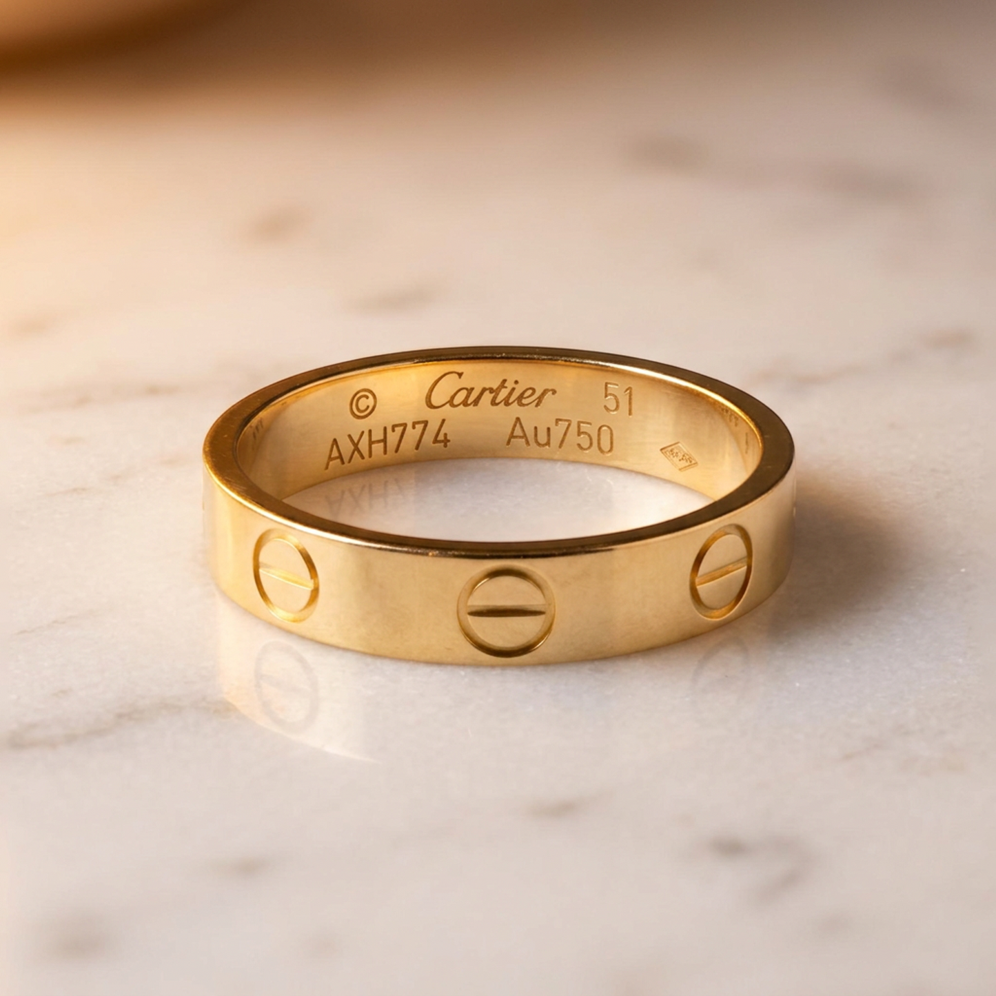 Cartier Mini Love Ring Yellow Gold (18K) Fashion No Stone Band Ring Gold