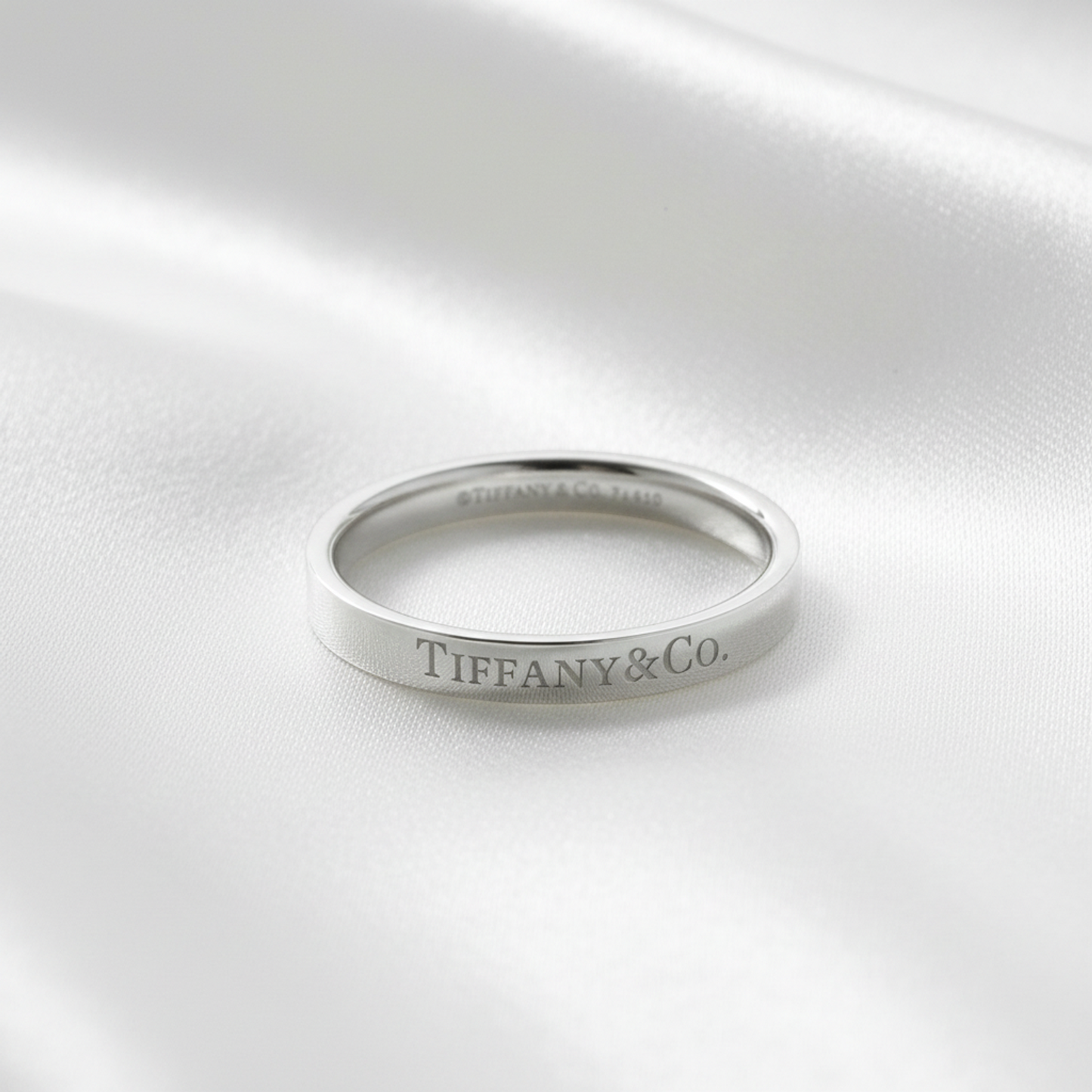 Tiffany Flat Band Ring Platinum Fashion No Stone Band Ring Silver