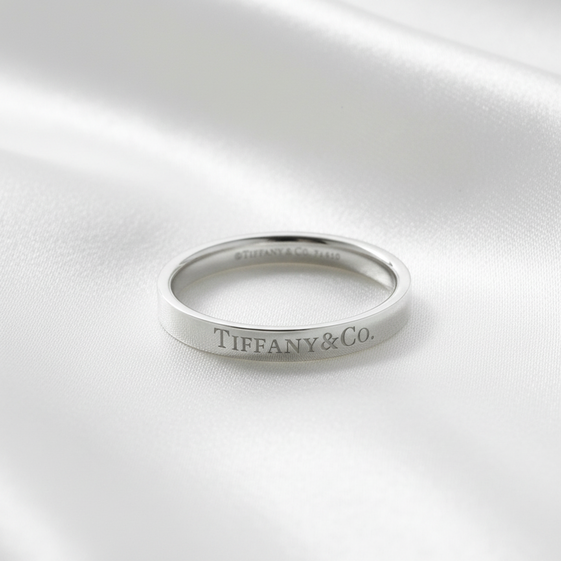 Tiffany Flat Band Ring Platinum Fashion No Stone Band Ring Silver