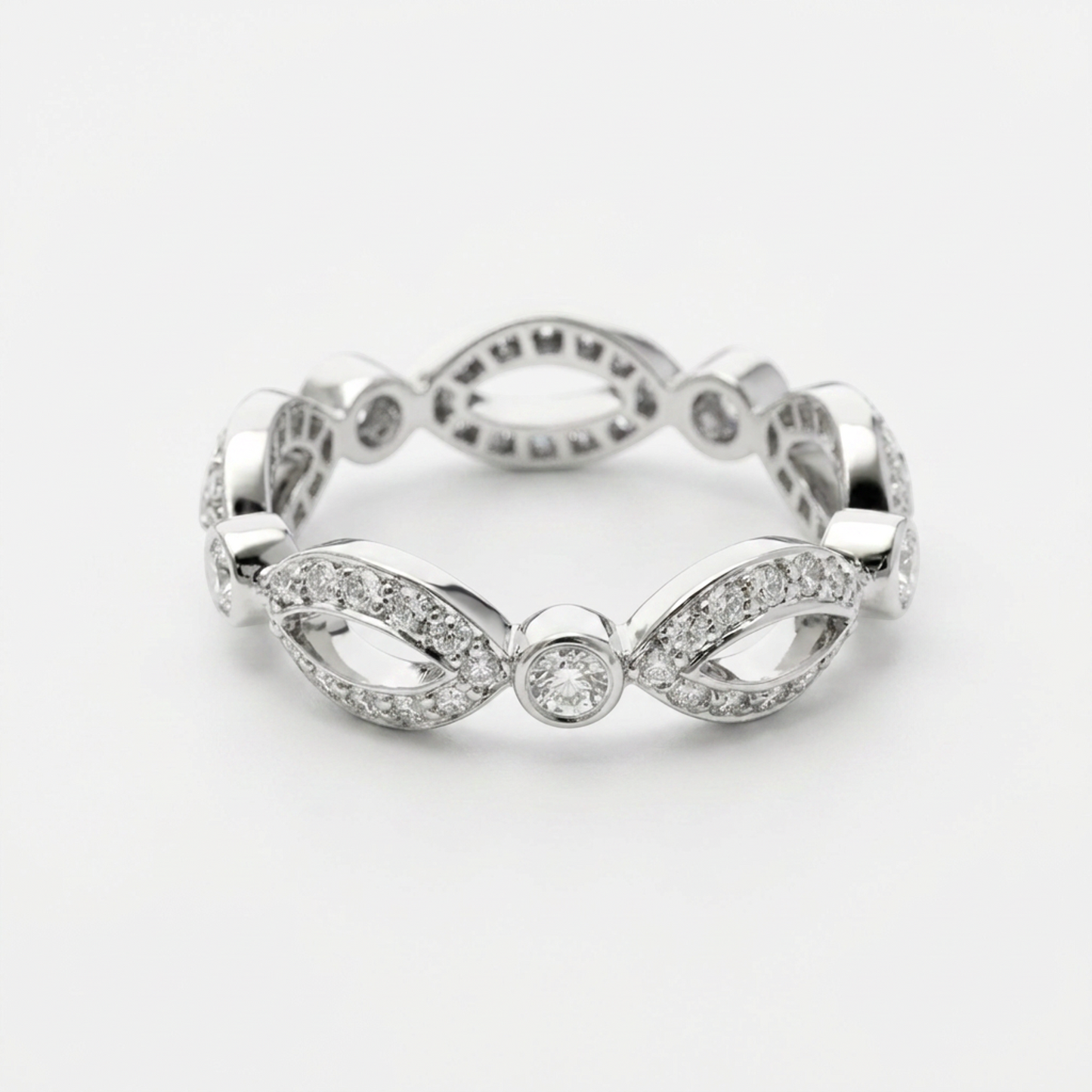Tiffany Open Marquise Ring With Diamonds Platinum Fashion Diamond Band Ring Silver