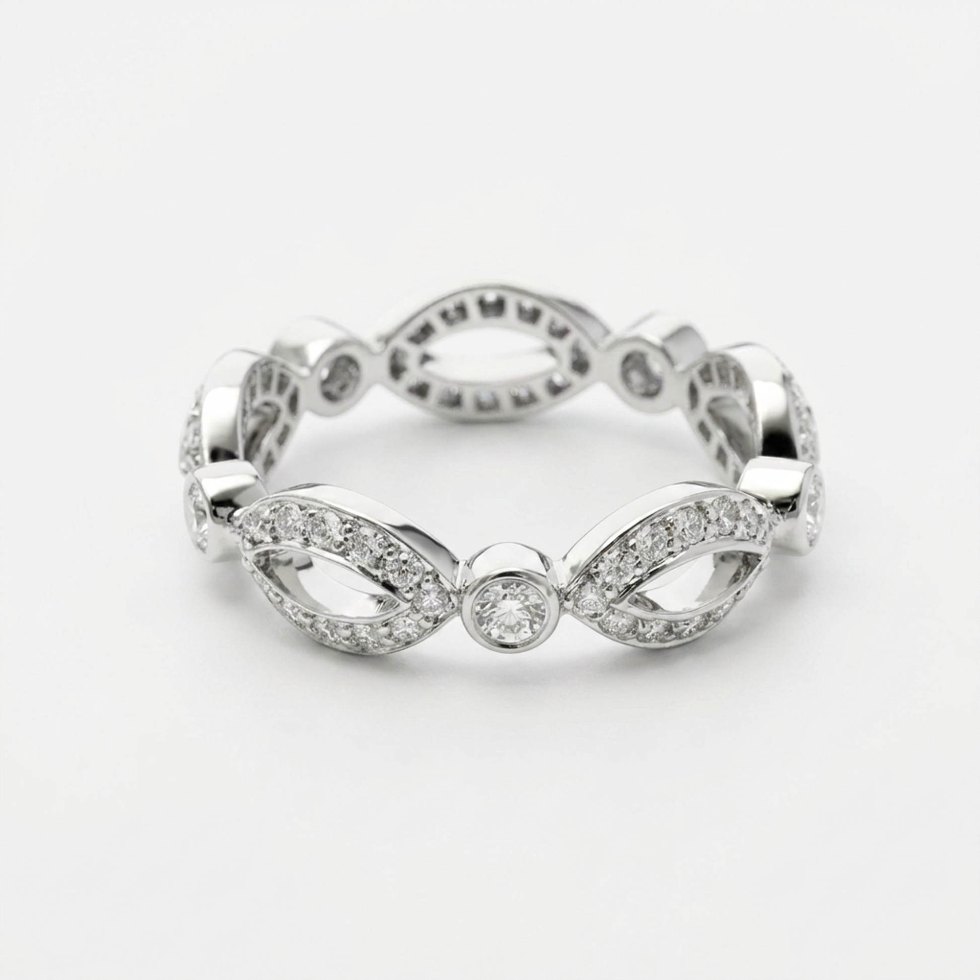 Tiffany Open Marquise Ring With Diamonds Platinum Fashion Diamond Band Ring Silver
