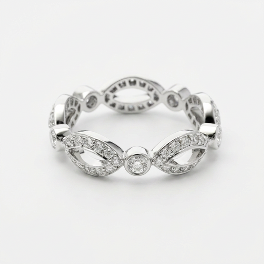 Tiffany Open Marquise Ring With Diamonds Platinum Fashion Diamond Band Ring Silver