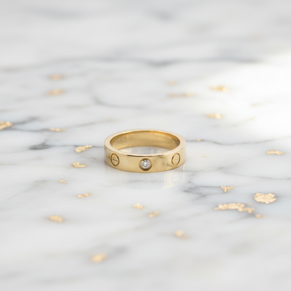 Cartier Mini Love Ring With 1 Diamond Yellow Gold (18K) Fashion Diamond Band Ring Gold