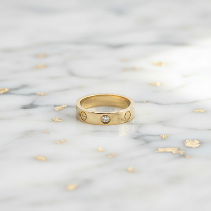 Cartier Mini Love Ring With 1 Diamond Yellow Gold (18K) Fashion Diamond Band Ring Gold