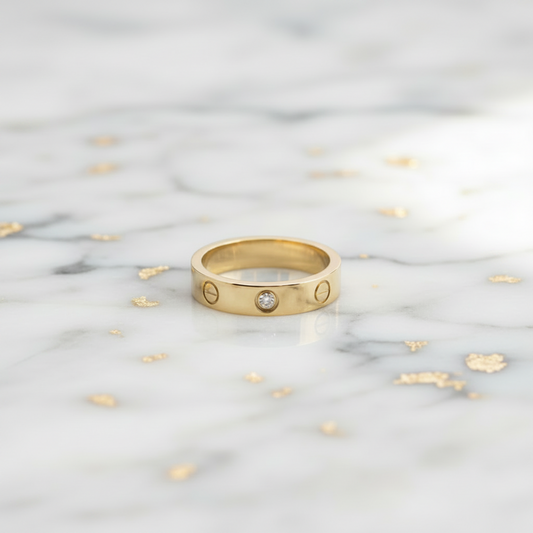 Cartier Mini Love Ring With 1 Diamond Yellow Gold (18K) Fashion Diamond Band Ring Gold