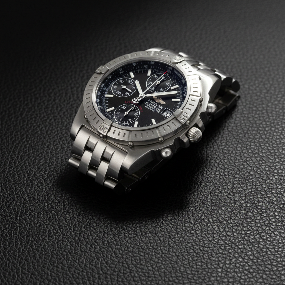 BREITLING Chronomat Black Bird Steel Automatic Watch A13353 Polished