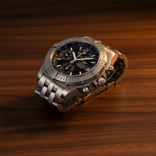 BREITLING Chronomat Black Bird Steel Automatic Watch A13353 Polished