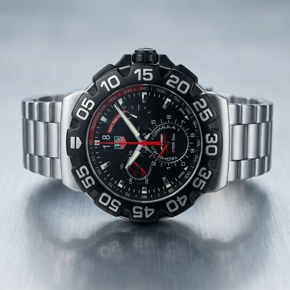 TAG Heuer Formula 1 Kimi Raikkonen Grande Date Watch CAH1014 Polished