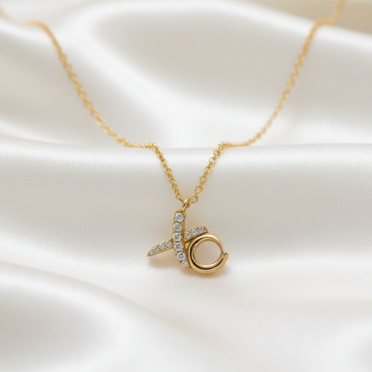 Tiffany Paloma Picasso Kiss & Hug Necklace Pink Gold (18K) No Stone Men,Women Fashion Pendant Necklace (Pink Gold)