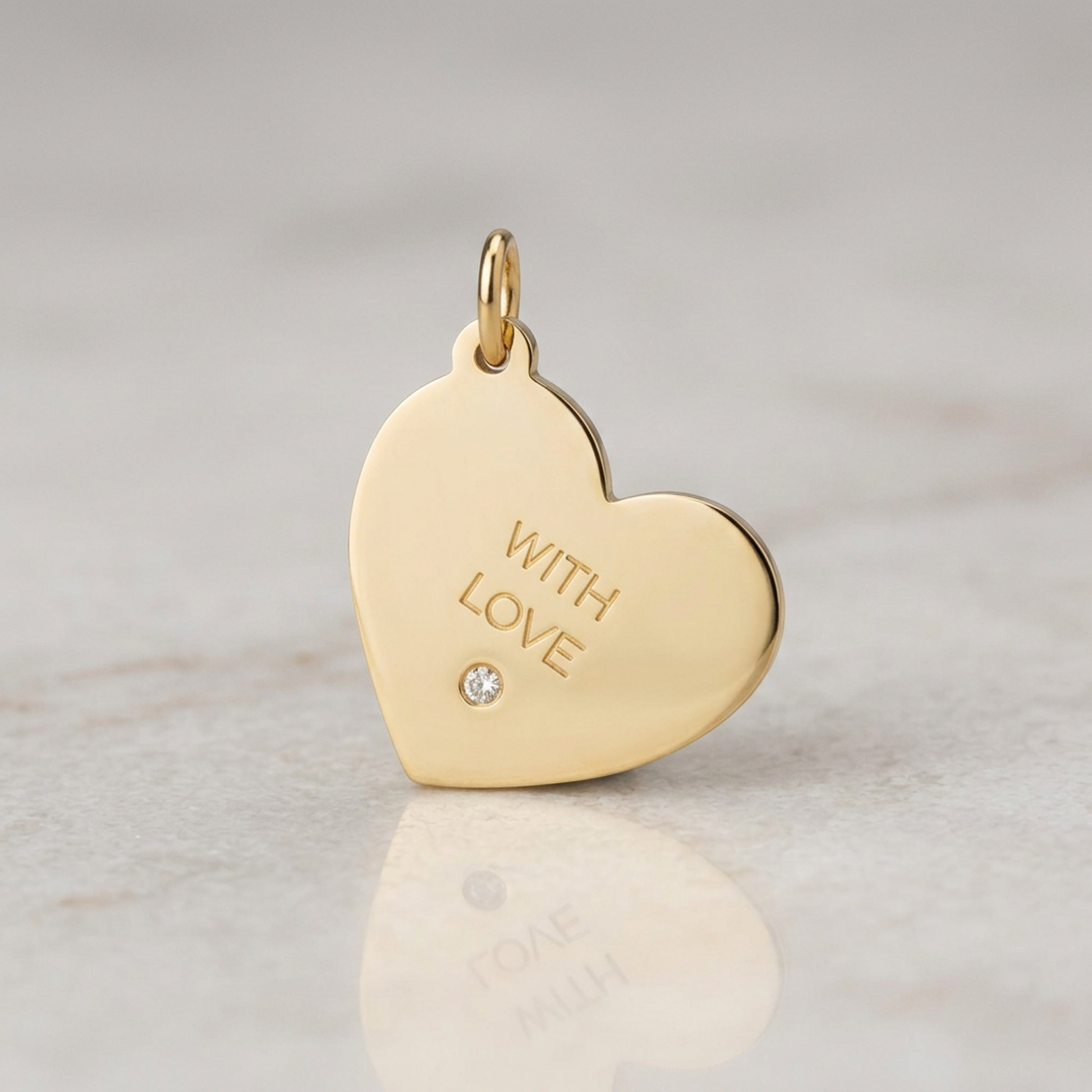 Tiffany Heart Pendant Top With 1 Diamond Yellow Gold (18K) Diamond Men,Women Fashion Pendant Necklace (Gold)
